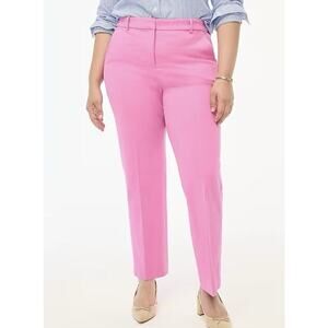 J Crew Straight Leg Pants Size 24 Vivid Fuchsia Mid Rise Office Tailored Stretch